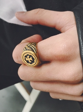 KORKEN印第安图腾钛钢中性风戒指