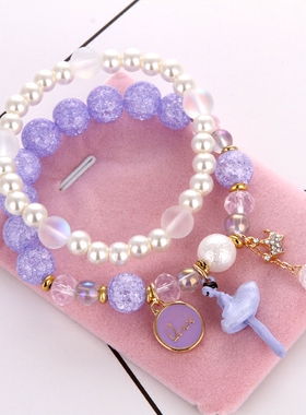 东大门跳舞双层首饰品水晶手链