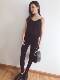 0Black Double Layer Chiffon Neck Adjustable Tank Top