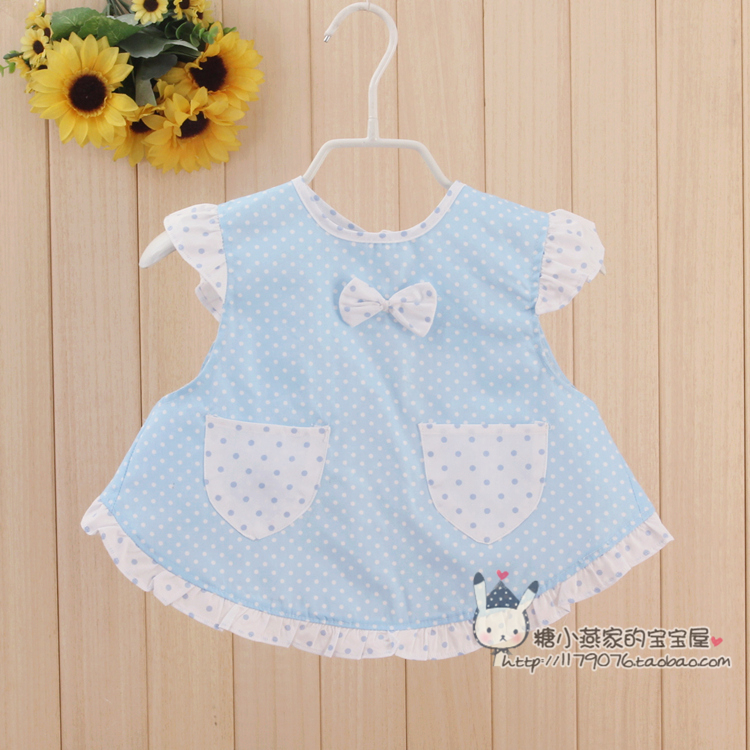 Pure cotton sleeveless blouse children's protective clothing waterproof saliva napkin