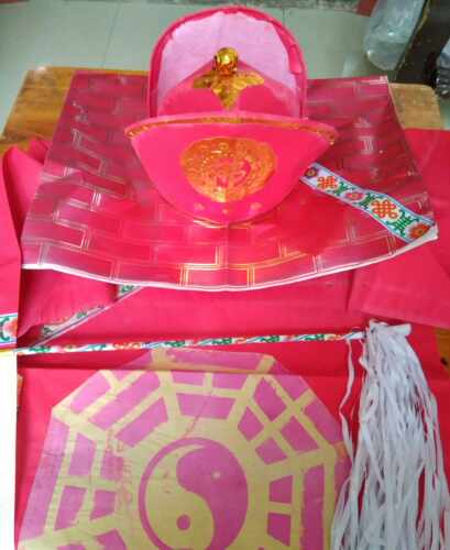 潮汕敬神用品 手工佛袍 祖师袍 道袍 八卦袍 祖师 纸袍一套 - 图0