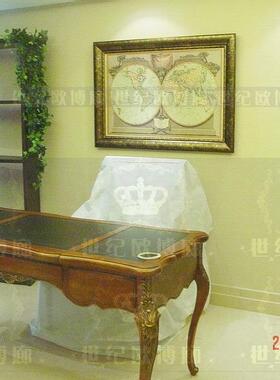 客厅地图美式客厅书房地图装饰画