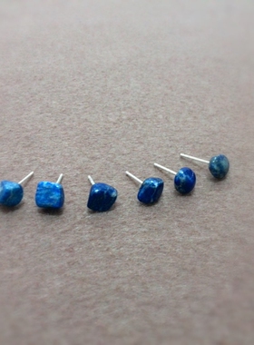 青金石手作小众设计感蓝色耳钉