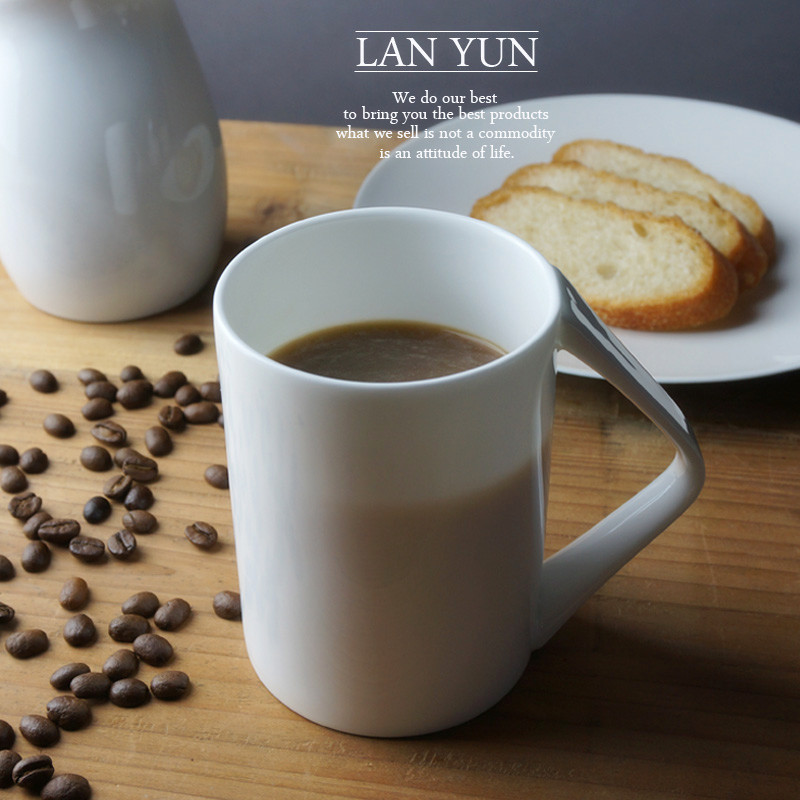 丹麥 創意V把手骨瓷馬克杯奶茶咖啡杯 北歐幾何茶水杯 簡約質感佳