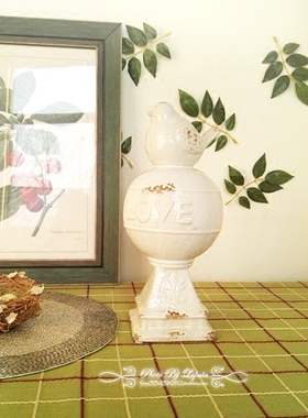 田园法式风复古陶瓷做旧字母装饰