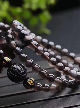 天然冰种黑曜石貔貅手链