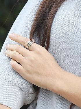 999足银夸张戒指女纯银生日礼物