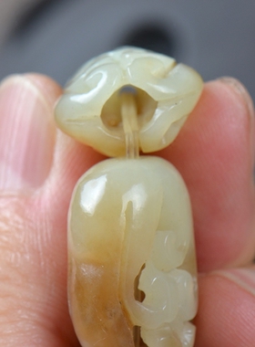 天然玉石岫岩玉雕黄白老玉红糖彩玉石雕刻白菜手链 百财23*17*11