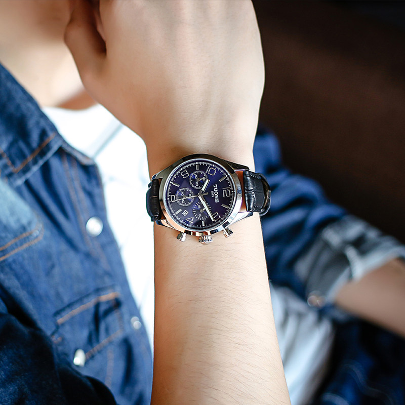 多功能运动防水学生潮男韩版石英表 tuone帝宏国产腕表