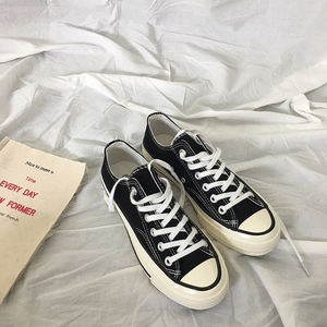 男士1970黑色低帮帆布鞋