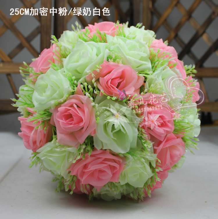 高档满天星混色玫瑰花球假花绢花塑料花结婚婚庆酒店商场挂饰特价-图0