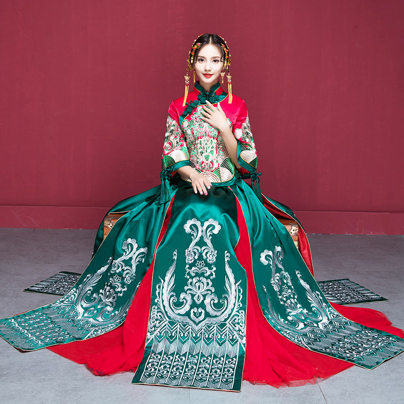 2019新款秀禾服新娘中式女古装婚纱 人生大事旗袍