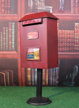 欧式风铁艺复古信箱拍摄存钱罐