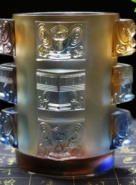 汉风琉璃笔筒商务送领导工艺品