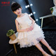 公主裙女童秋季蓬蓬纱白色生端小主持钢琴走秀儿童礼服花童裙