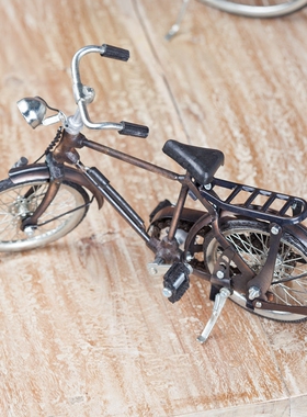 自行车模型电视柜摆件金属复古