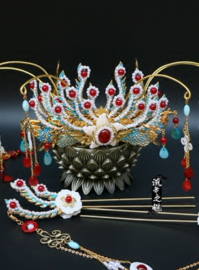 汉服杨贵妃古装流苏凤冠