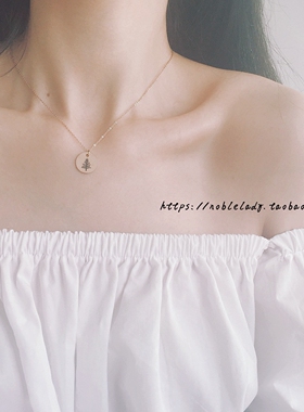 绿色ins森林玫瑰金项链定制