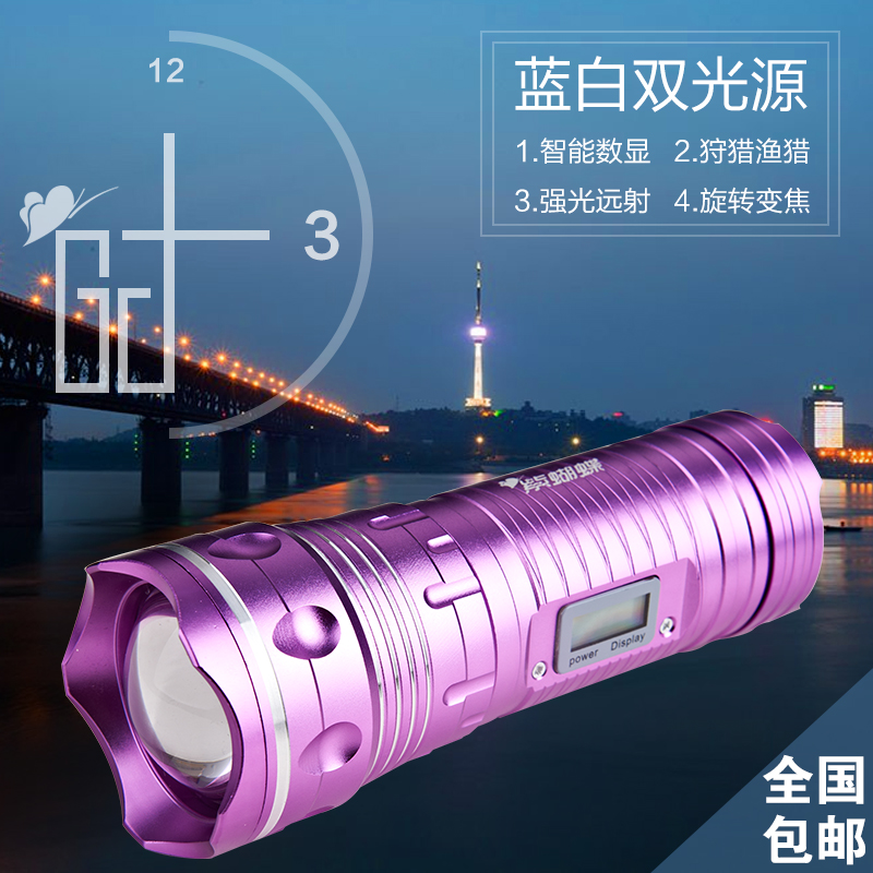 档 6 蓝光白光钓鱼灯夜钓灯双光源充电 10W 紫蝴蝶正品特价包邮数码 档 6 蓝光白光钓鱼灯夜钓灯双光源充电 10W 紫蝴蝶正品特价包邮数码