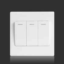 Zhengtai Switch Socket 86 Type Switch Socket 7D Three-open dual control switch Three dual-control three-open switch