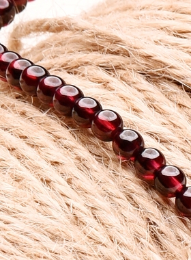 石榴石紫牙乌手作风小圆珠佛牌链