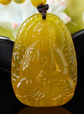 黄玉髓阿弥陀佛属狗守护神吊坠