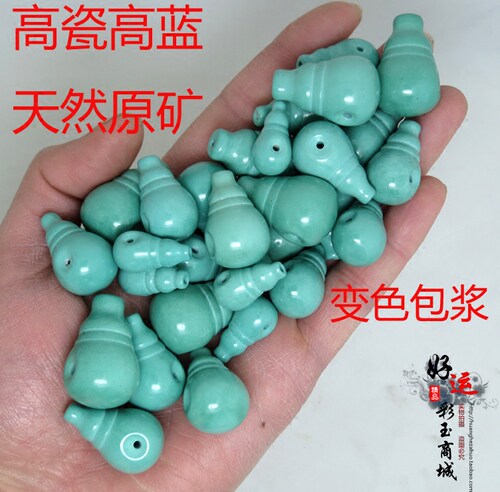 湖北天然绿松石三通一体佛头桶珠散珠手链星月菩提子佛珠顶珠配饰 - 图1