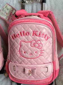 专柜正品HelloKitty女学生公主拉杆书包 爬楼梯可拆卸拉杆