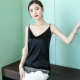 Áo thun satin cổ chữ V của phụ nữ Mặc áo sơ mi hở hang thường xuyên gợi cảm hoang dã Kích thước lớn của phụ nữ Áo đen - Áo ba lỗ áo khoác adidas nữ Áo ba lỗ