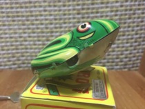 Nostalgia Iron Sheet Clockwork Strings Toys Big Frog frog Frog Hand-painted Packaging Box Beijing Old Stock