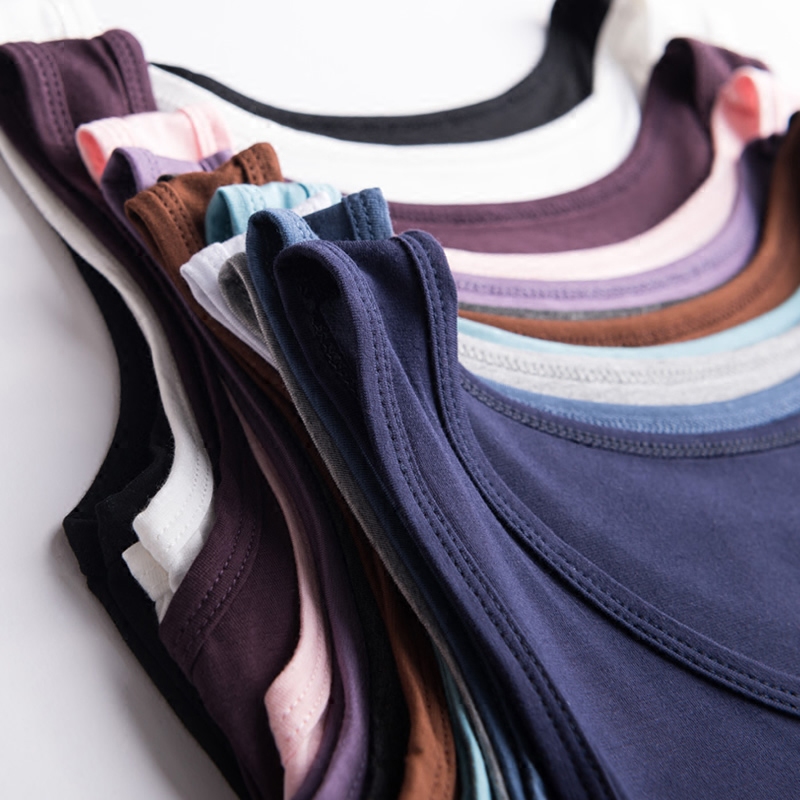 莫代尔女士纯色吊带短袖t恤打底衫 爱央央背心吊带