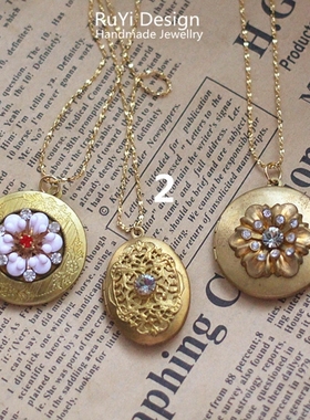 海外舶来品相片盒吊坠项链