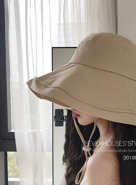 小七棉麻折叠渔夫女士遮阳帽子