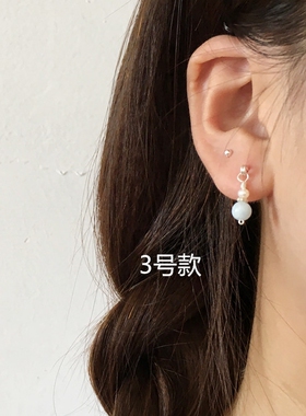 手工足银999纯银珍珠女海蓝宝