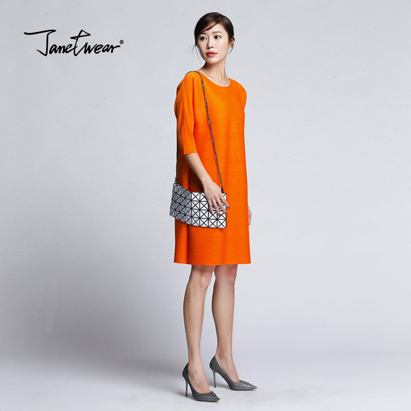 三宅褶皱大码一生时尚新夏装连衣裙 janetwear连衣裙