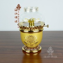 Buddha front for lamp Buddha front light pure copper-gold oil lamp lotus oil lamp