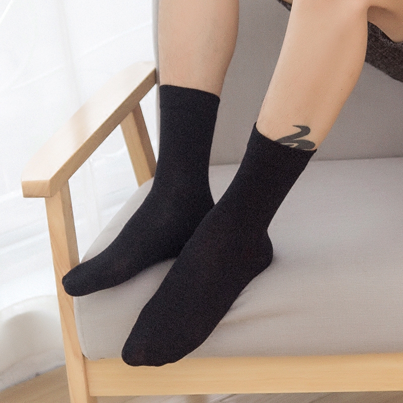 男士中筒黑色白色春秋长筒长袜子 百靓伊短袜/打底袜/丝袜/美腿袜