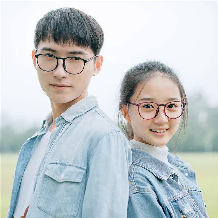 复古眼镜框TR90可配近视男女款轻眼睛架韩版潮圆脸中框全框黑色,淘宝优惠券,粉丝福利购,淘宝优惠卷