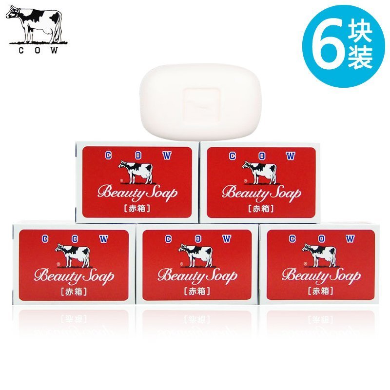 日本原產進口牛牌COW牛乳石鹼美膚香皂(滋潤)100g*6潔面皂 沐浴皁