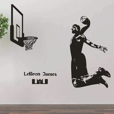 篮球詹姆斯贴纸墙贴卧室房间宿舍励志壁纸贴画nba球星墙纸壁画 虎窝淘