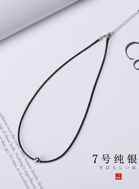 纯银颈链女s925银豆豆朋克项圈