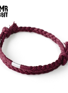 mrrabbit手工编织纯色情侣手绳
