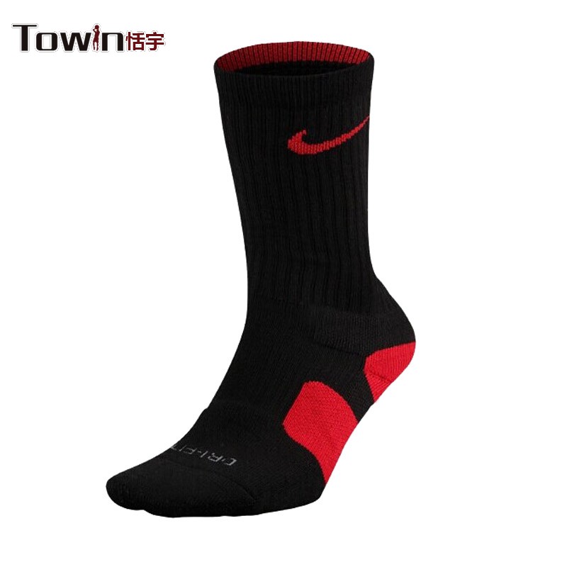 NIKE籃球襪緩震舒適毛巾底透氣運動訓練中長款襪子SX4771-371 002