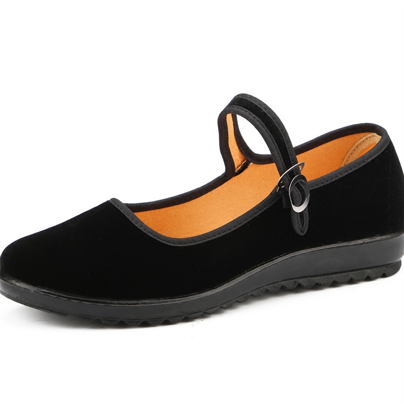 老北京布鞋女鞋单鞋平跟坡跟黑色布鞋工作酒店舞蹈一字扣鞋,淘宝优惠券,粉丝福利购,淘宝优惠卷