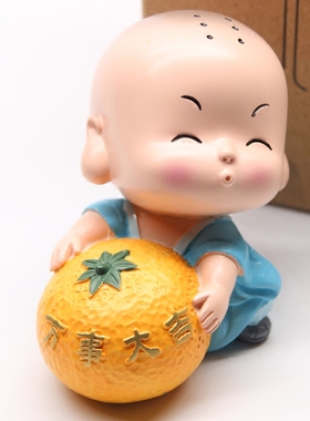 禅说励志风汽车大头心想事成摆件