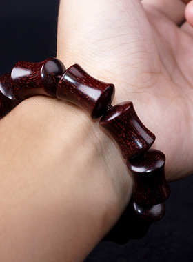 原创小叶紫檀高密度棕眼手串