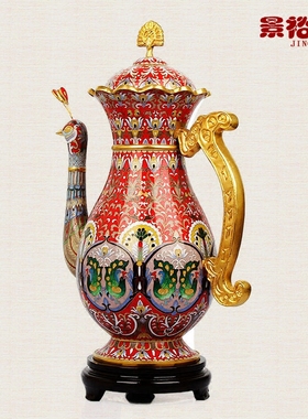 孔雀客厅景泰蓝铜胎掐丝珐琅商务