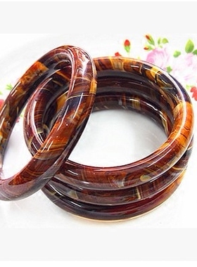 时尚风大气玻璃款仿玉条纹手镯