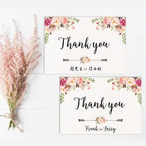 定制森系小清新婚礼答谢卡结婚感谢卡商务贺卡婚庆祝福语抽奖卡片 - 图0