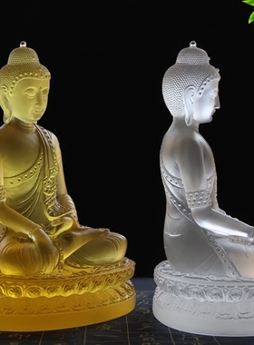 玉佛琉璃供奉摆件三宝佛
